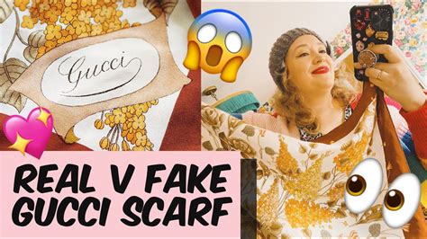 real gucci tag vs fake in a scarf|conscious Gucci scarf.